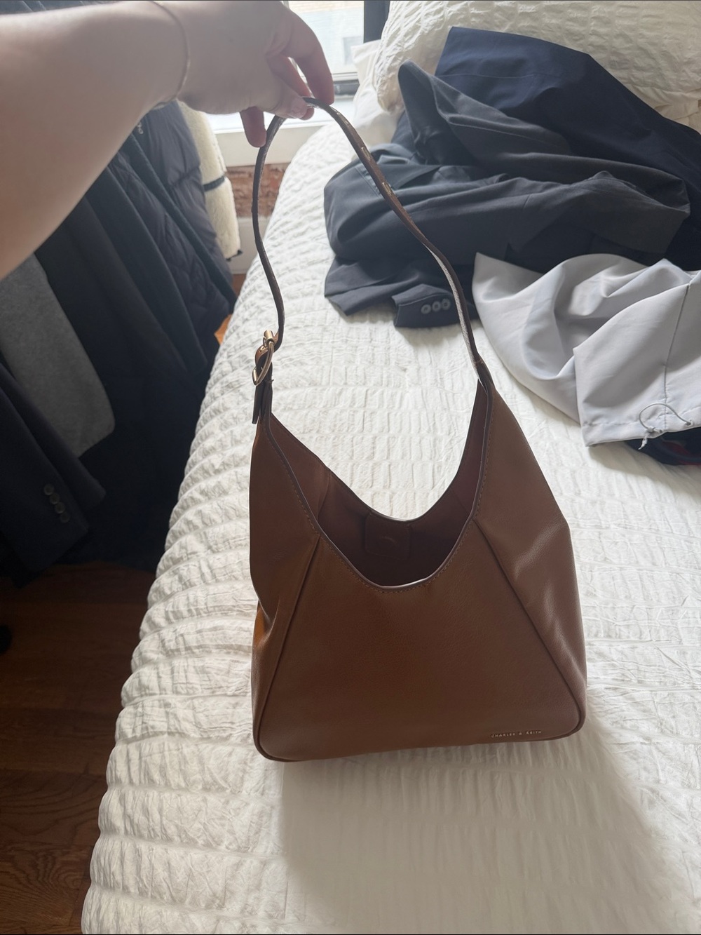 Charles & Keith Cognac Brown Shoulder Bag